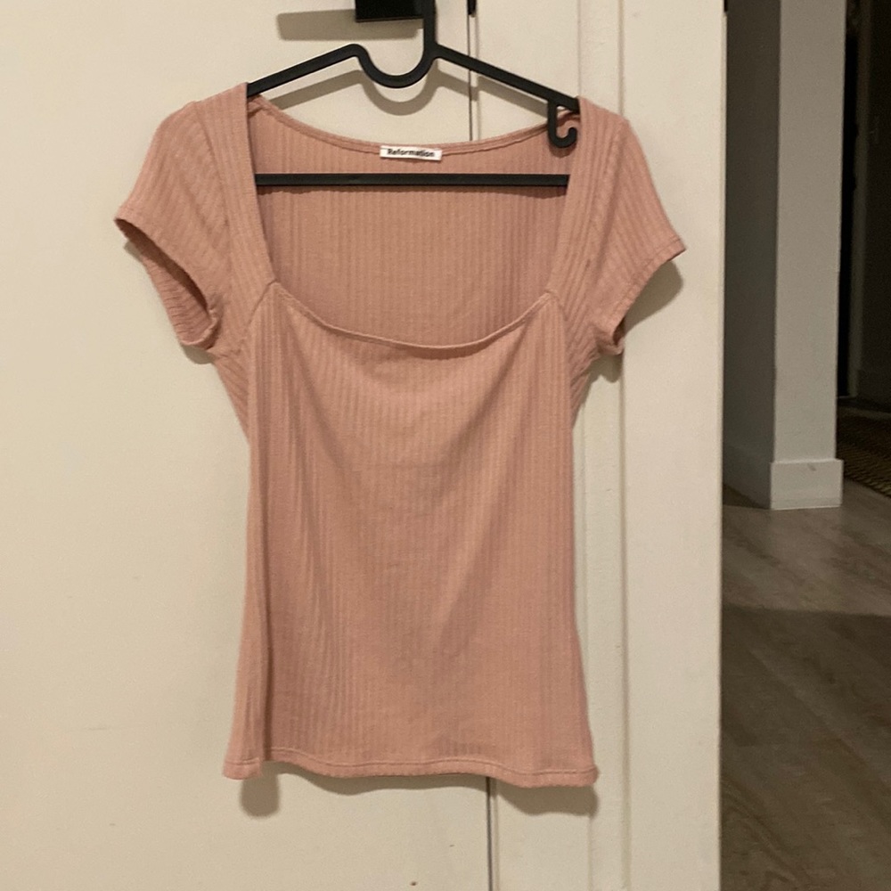 Pink Reformation knit top